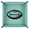 Sports 9" x 9" Teal Leatherette Snap Up Tray - FOLDED