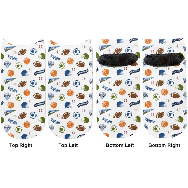 Sports Adult Ankle Socks - Double Pair - Front and Back - Apvl