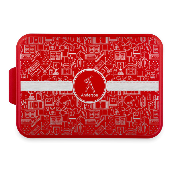 Custom Sports Aluminum Baking Pan with Red Lid (Personalized)