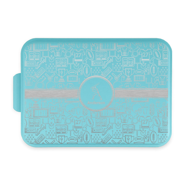 Custom Sports Aluminum Baking Pan with Teal Lid (Personalized)