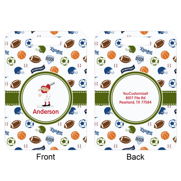 Sports Aluminum Luggage Tag (Front + Back)