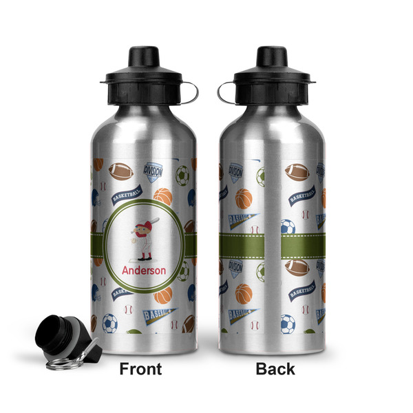 Sports Aluminum Water Bottle - Front and Back