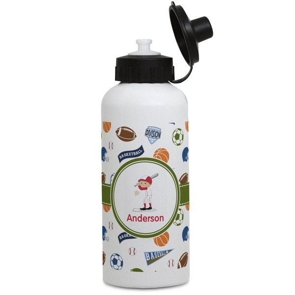 Custom Sports Water Bottles - Aluminum - 20 oz - White (Personalized)