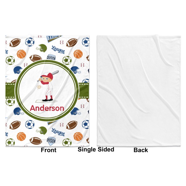 Sports Baby Blanket (Single Side - Printed Front, White Back)