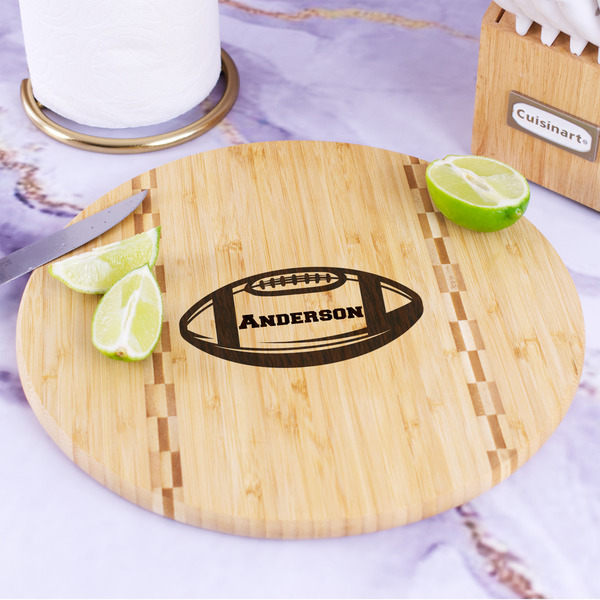 Sports Bamboo Cutting Board - In Context