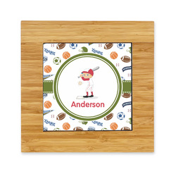 Sports Bamboo Trivet with Ceramic Tile Insert (Personalized)
