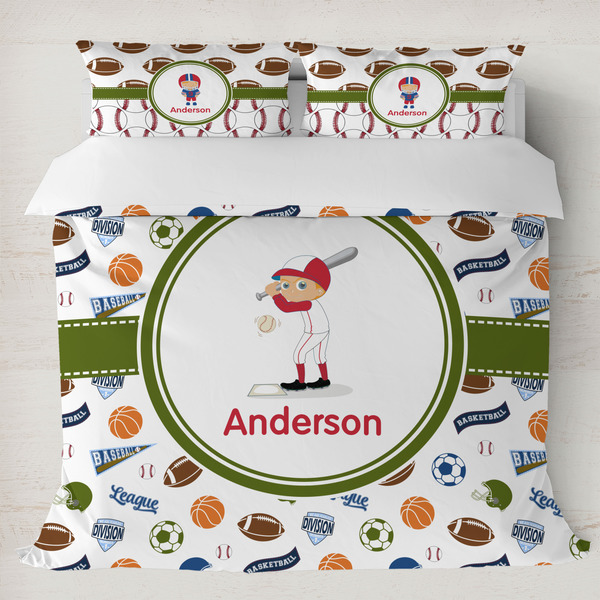 Custom Sports Duvet Cover Set - King (Personalized)