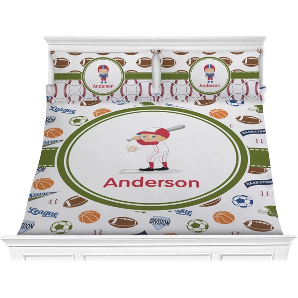 Custom Sports Comforter Set - King (Personalized)