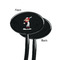 Sports Black Plastic 7" Stir Stick - Single Sided - Oval - Front & Back