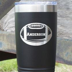 Sports 20 oz Stainless Steel Tumbler - Black - Single Sided (Personalized)