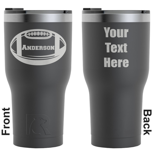 Custom Sports RTIC Tumbler - Black - Engraved Front & Back (Personalized)