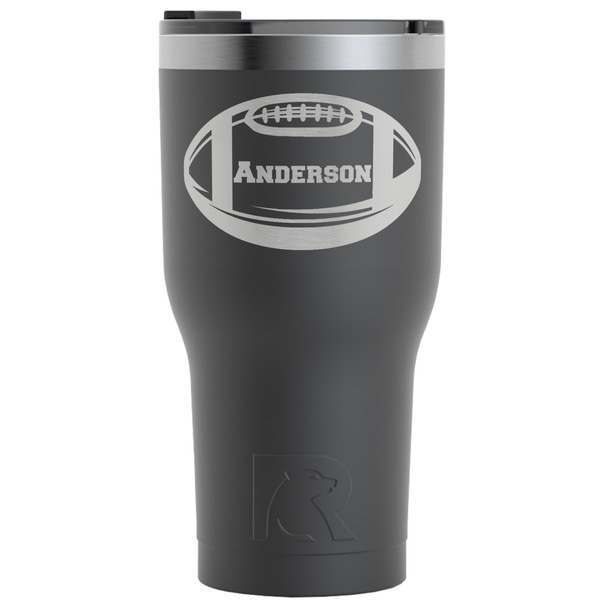 Custom Sports RTIC Tumbler - Black - Engraved Front (Personalized)