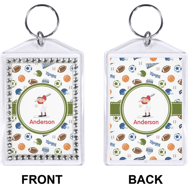 Sports Bling Keychain (Front + Back)