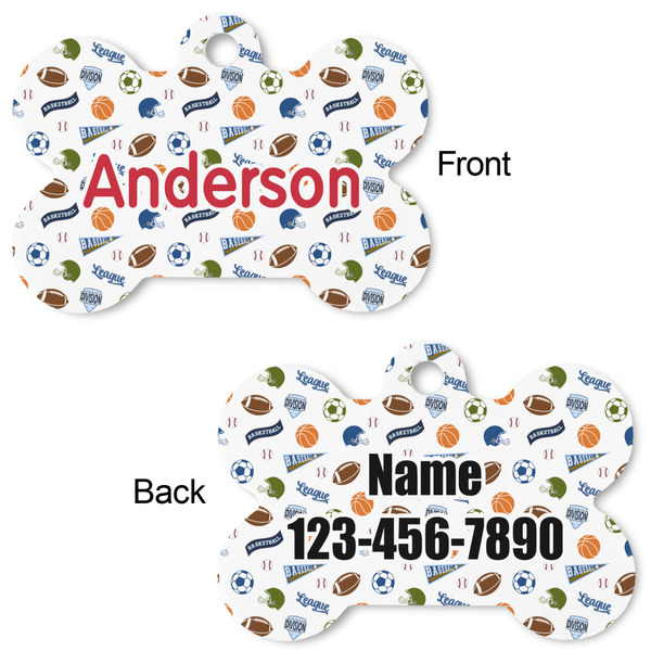 Sports Bone Shaped Dog ID Tag - Large - Approval