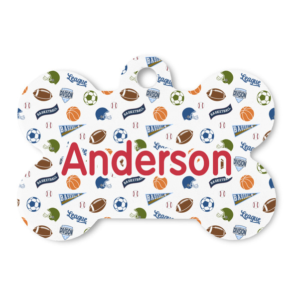 Custom Sports Bone Shaped Dog ID Tag (Personalized)