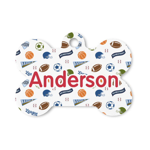Custom Sports Bone Shaped Dog ID Tag - Small (Personalized)