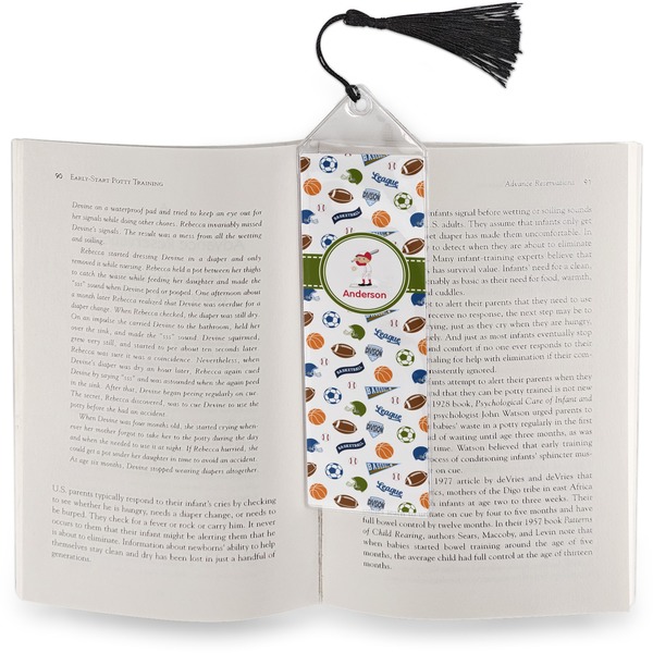 Sports Bookmark with tassel - In book