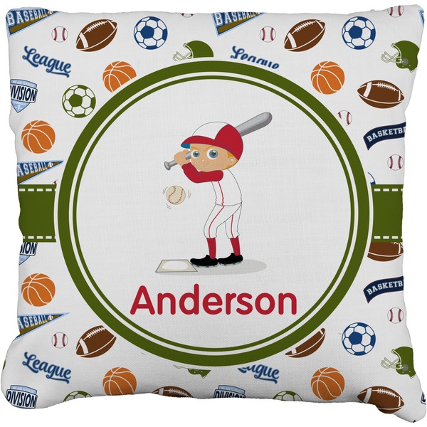 Custom Sports Faux-Linen Throw Pillow 18" (Personalized)