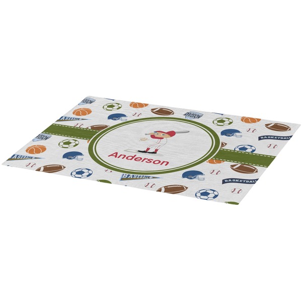 Sports Burlap Placemat (Angle View)