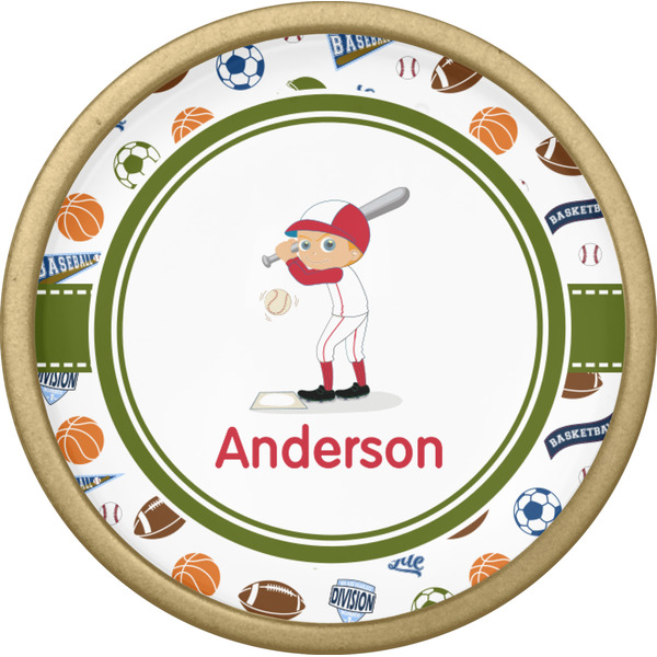 Sports Cabinet Knob - Gold - Front