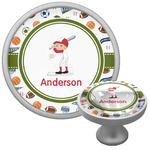 Sports Cabinet Knob (Silver) (Personalized)