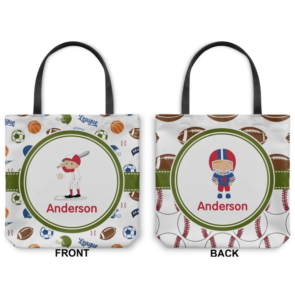 Sports Canvas Tote - Front and Back