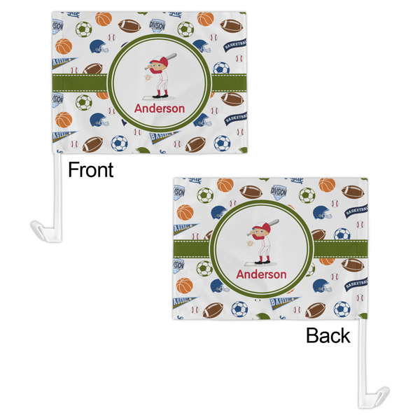 Sports Car Flag - 11" x 8" - Front & Back View