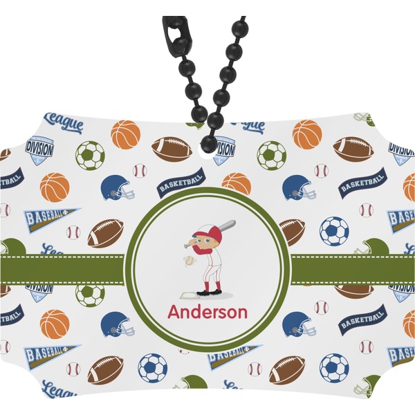 Custom Sports Rear View Mirror Ornament (Personalized)