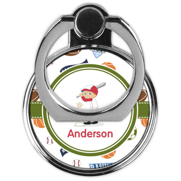 Sports Cell Phone Ring Stand & Holder - Front (Collapsed)