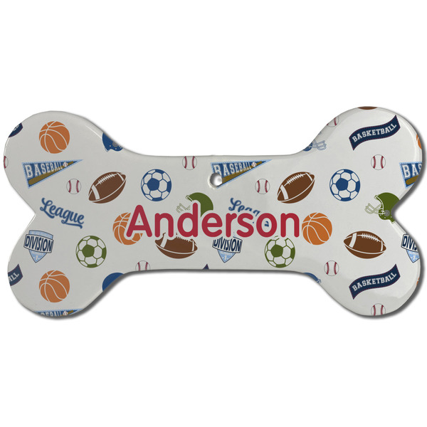 Sports Ceramic Flat Ornament - Bone Front
