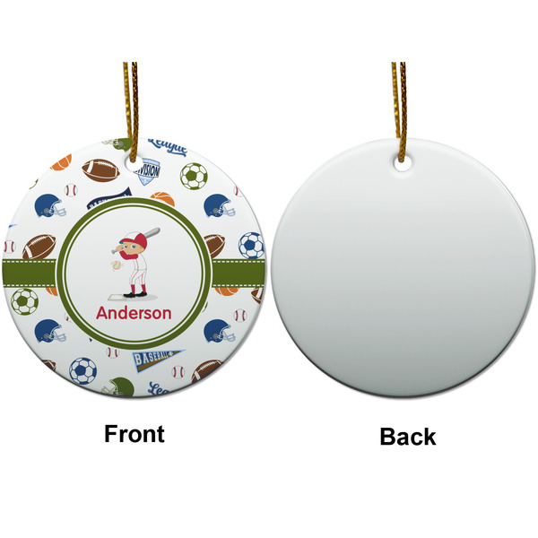 Sports Ceramic Flat Ornament - Circle Front & Back (APPROVAL)