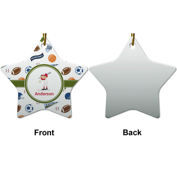 Sports Ceramic Flat Ornament - Star Front & Back (APPROVAL)