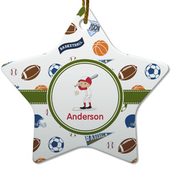 Sports Star Ceramic Ornament w/ Name or Text