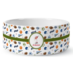 Sports Ceramic Dog Bowl - Medium (Personalized)