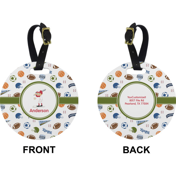 Sports Circle Luggage Tag (Front + Back)