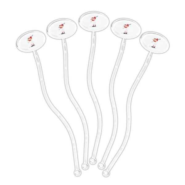 Sports Clear Plastic 7" Stir Stick - Oval - Fan