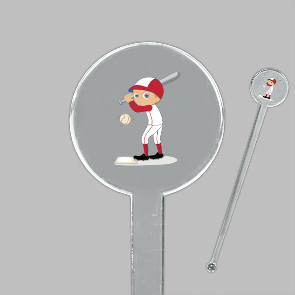 Sports Clear Plastic 7" Stir Stick - Round - Closeup