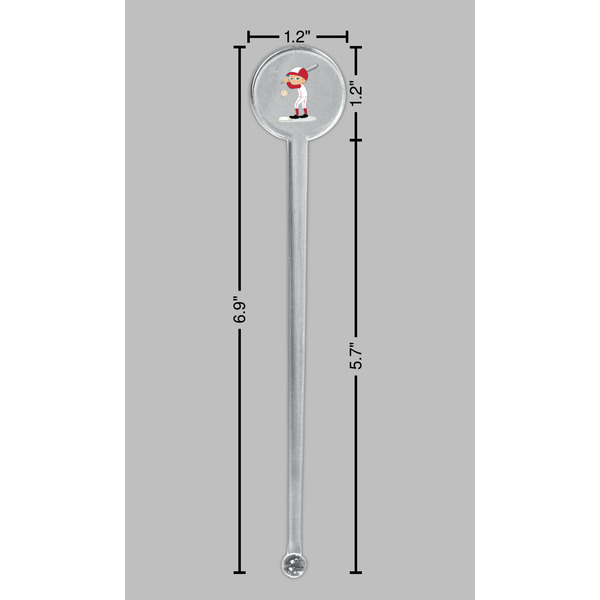 Sports Clear Plastic 7" Stir Stick - Round - Dimensions
