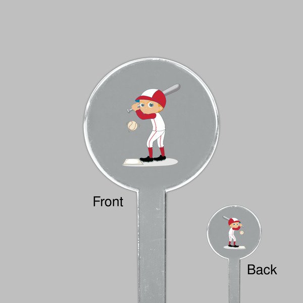 Sports Clear Plastic 7" Stir Stick - Round - Front & Back