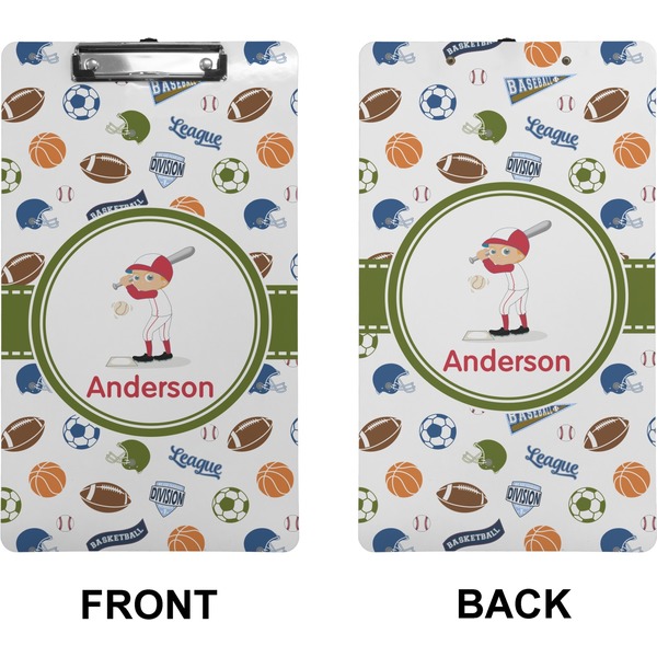 Sports Clipboard (Legal) (Front + Back)