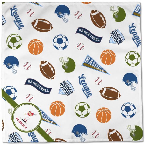 Sports Cloth Napkins - Personalized Dinner (Full Open)