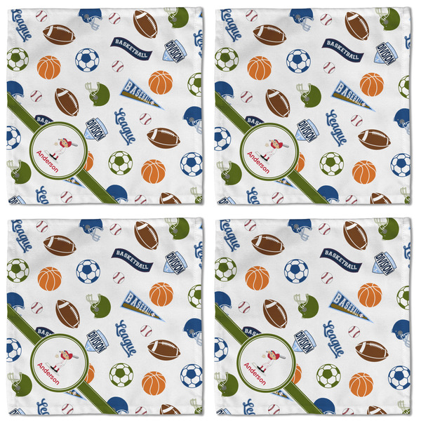 Sports Cloth Napkins - Personalized Lunch (APPROVAL) Set of 4
