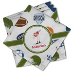 Sports Cloth Cocktail Napkins - Set of 4 w/ Name or Text