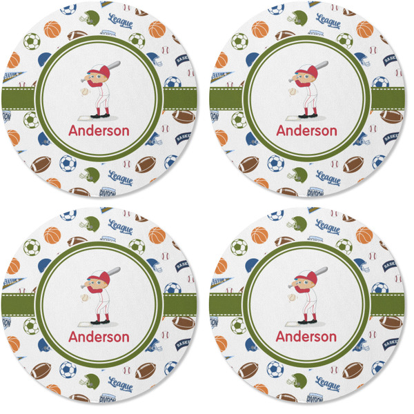 Sports Coaster Round Rubber Back - Apvl