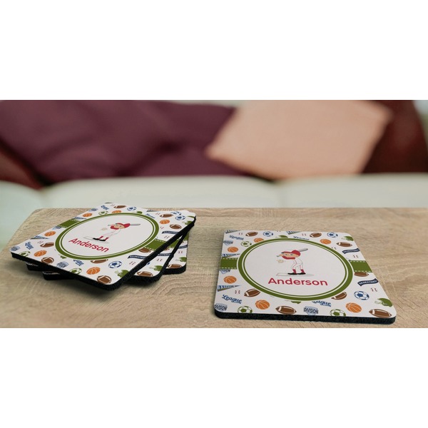 Sports Coaster Rubber Back - On Coffee Table