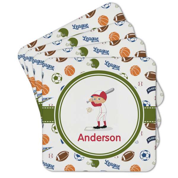 Custom Sports Cork Coaster - Set of 4 w/ Name or Text