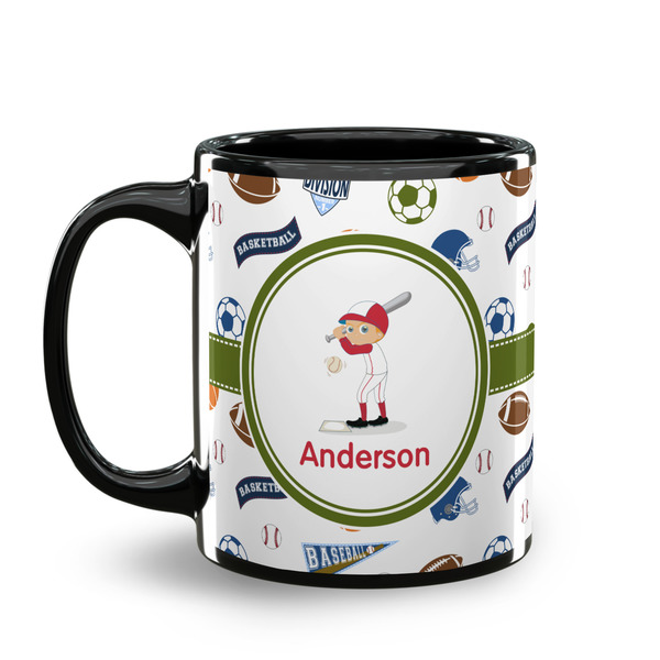 Sports Coffee Mug - 11 oz - Black