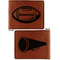 Sports Cognac Leatherette Bifold Wallets - Front and Back