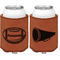 Sports Cognac Leatherette Can Sleeve - Double Sided Front and Back