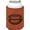 Sports Cognac Leatherette Can Sleeve - Single Front
